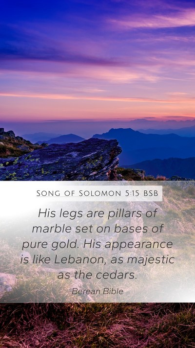 Song of Solomon 5:15 BSB Bible Verse Image