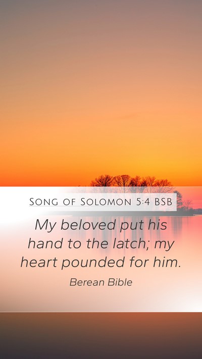 Song of Solomon 5:4 BSB Mobile Phone Wallpaper - My beloved put his hand to the latch; my heart - Mobile Bible Verse Wallpaper