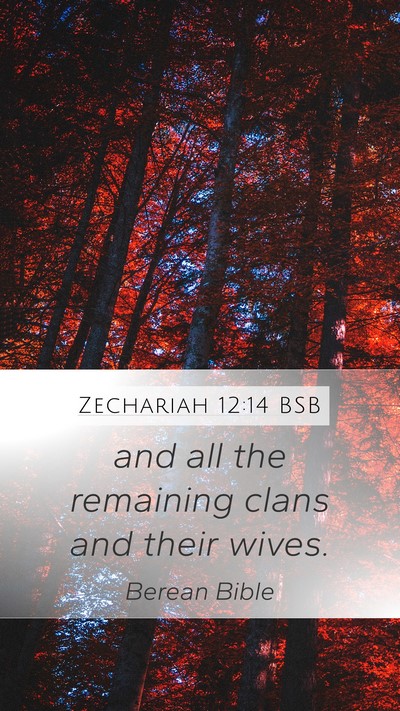 Zechariah 12:14 BSB Mobile Phone Wallpaper - and all the remaining clans and their - Mobile Bible Verse Wallpaper