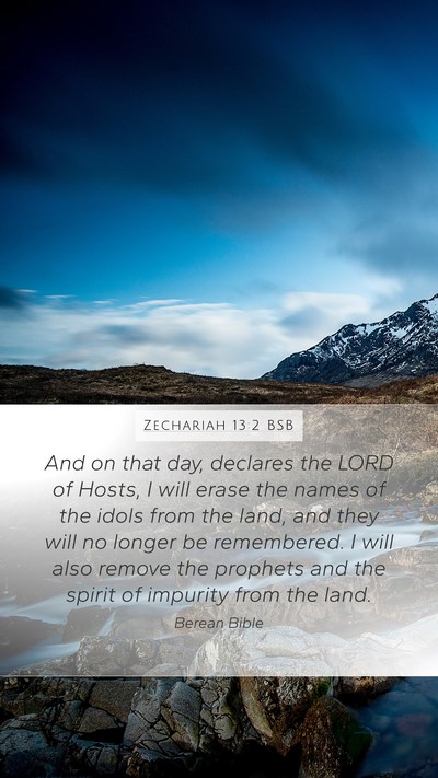 Zechariah 13:2 BSB Bible Verse Image