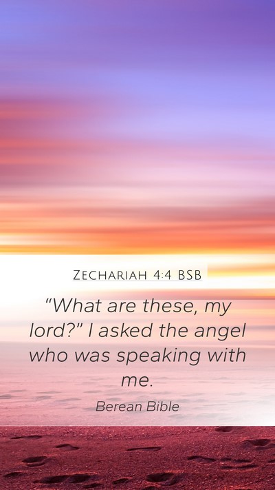 Zechariah 4:4 BSB Mobile Phone Wallpaper - “What are these, my lord?” I asked the angel - Mobile Bible Verse Wallpaper