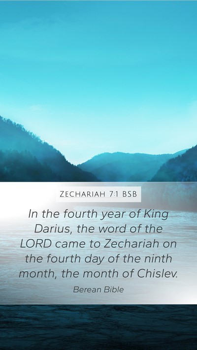 Zechariah 7:1 BSB Bible Verse Image