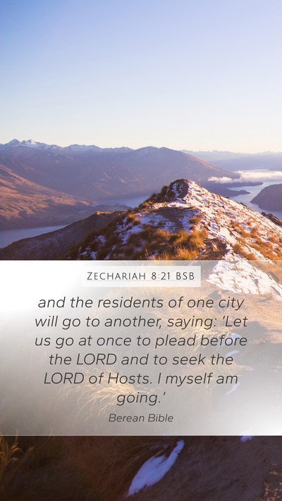 Zechariah 8:21 BSB Bible Verse Image